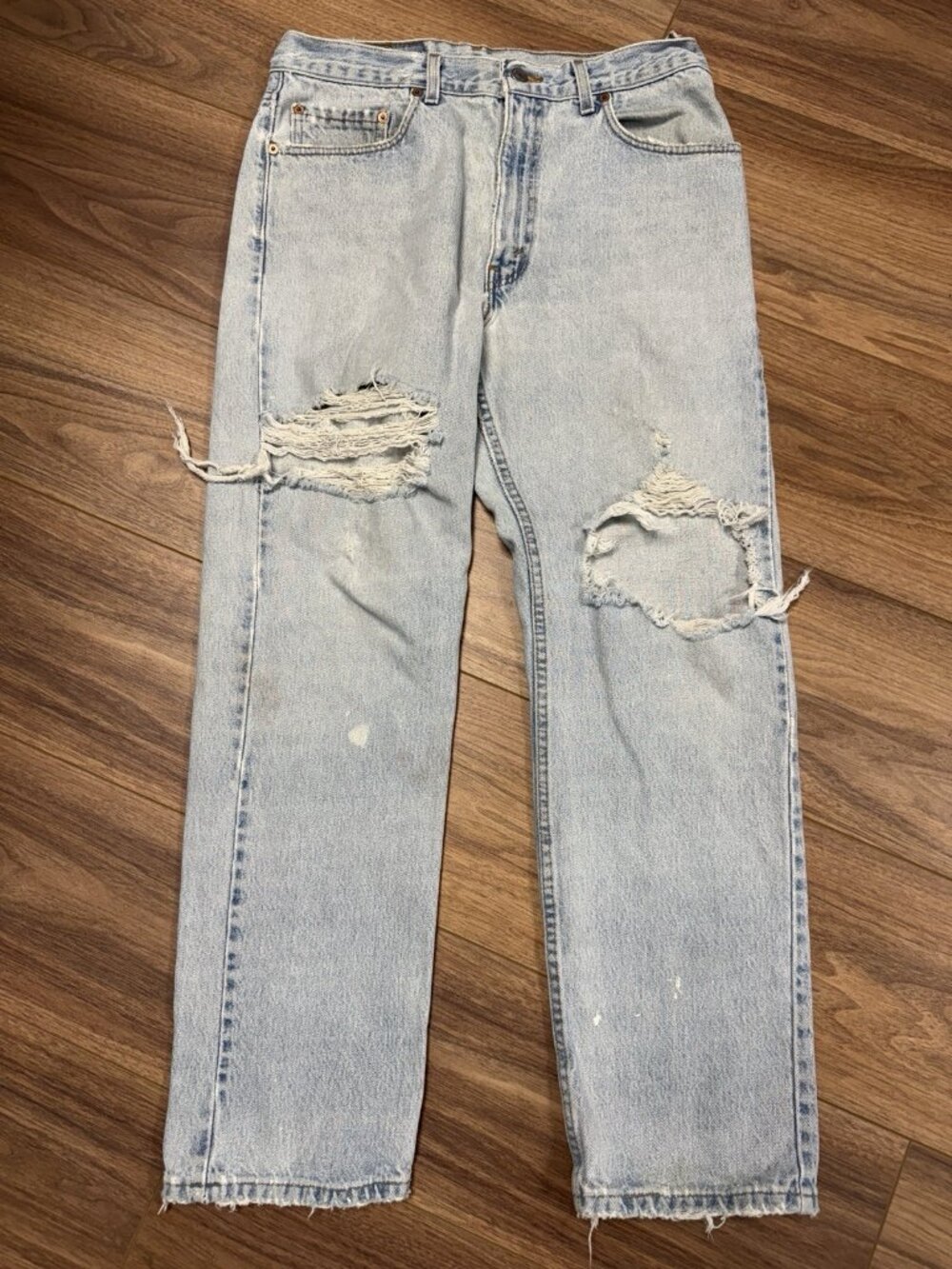 Vintage 90s Levis 505 Jeans Mens 34x30 (32x29) USA Light Wash Regular Straight